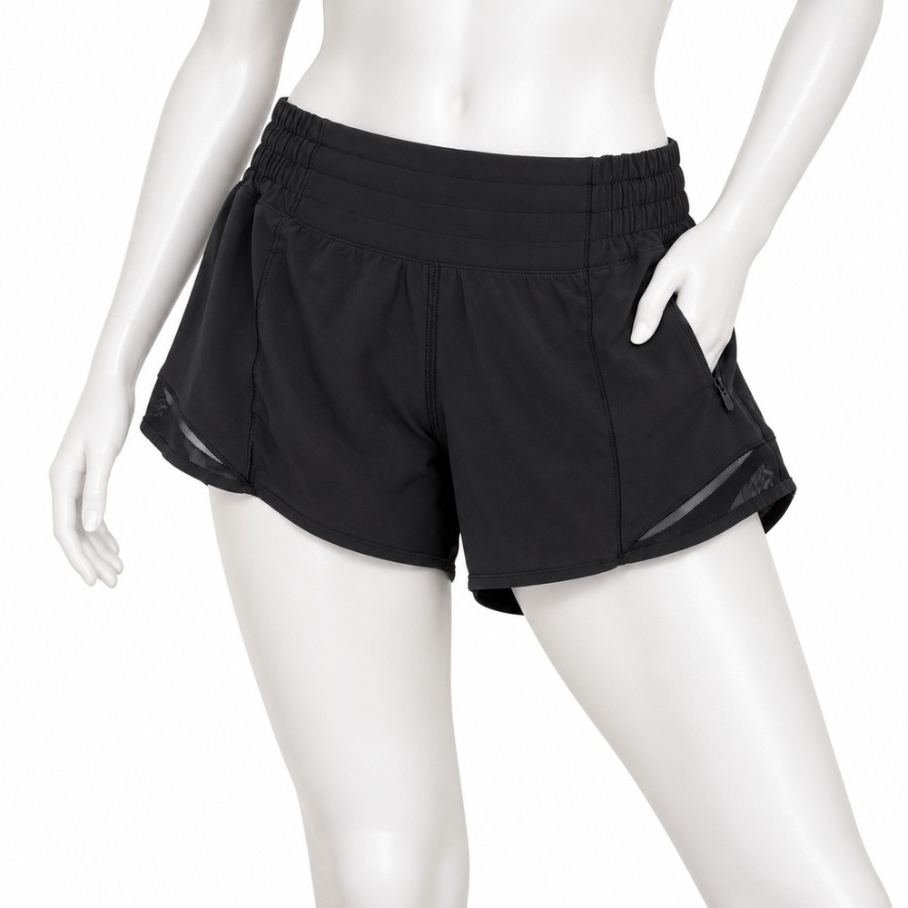 Lululemon Hotty Hot High Rise Shorts Women's 0 Black 2.5" Sports Gym Workout